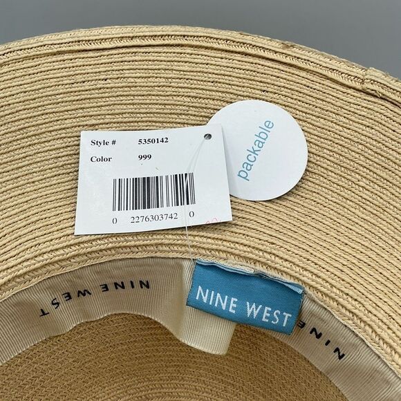 Nine West Leopard Print Trimmed Tan Sun Hat NWT main image 6
